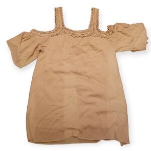 Kori America Cold Shoulder Boho Shirt Dress Swim Suit Cover up